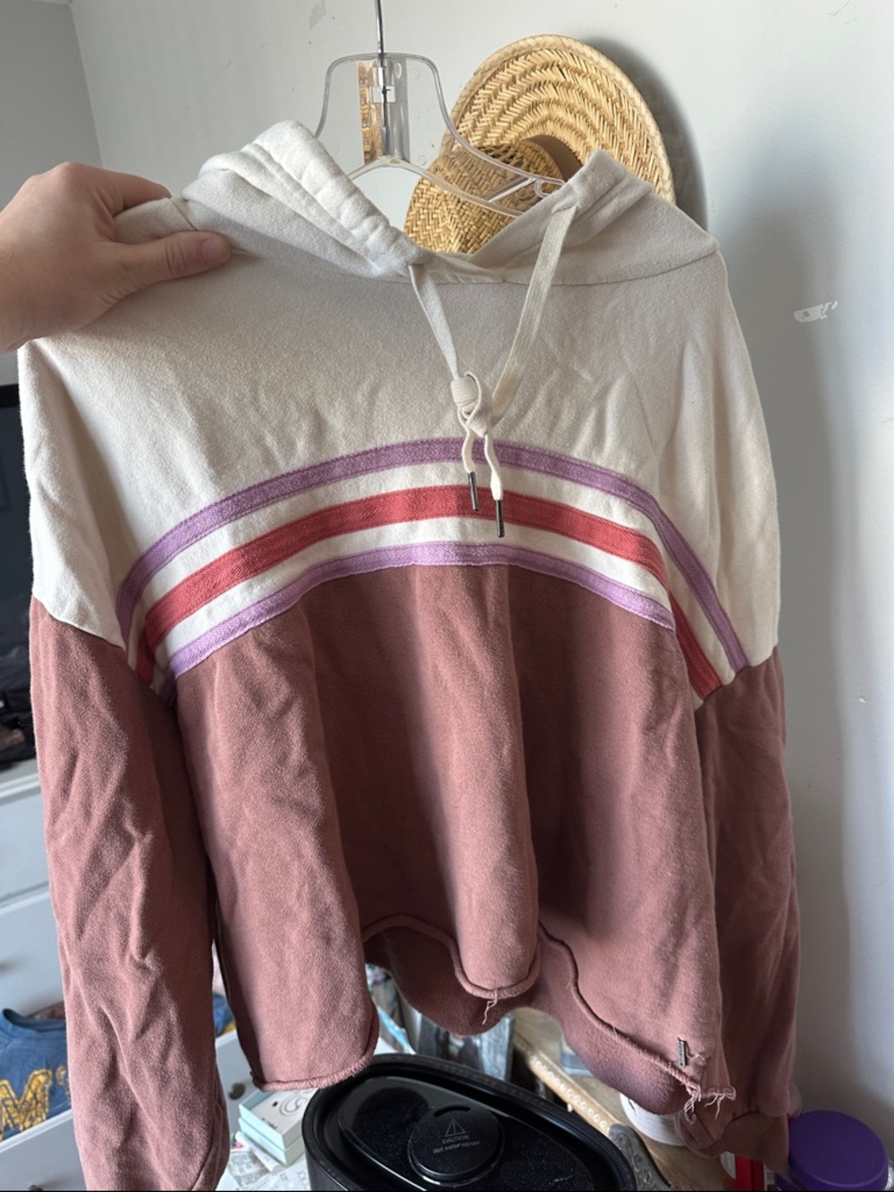 2PC SET O'Neill Dusty Rose Cropped Hoodie with jogger set XL TOP L BOTTOM